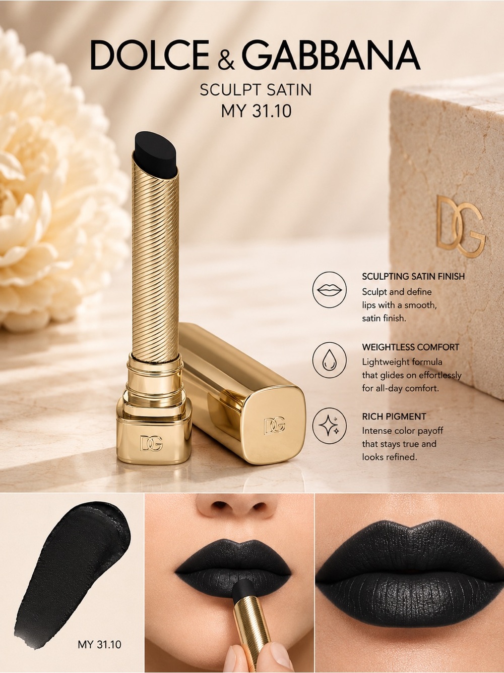 Dolce & Gabbana Sculpt Satin Lipstick -My 31.10 1.6g